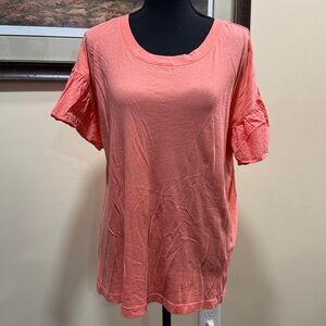 Loft Pink T-Shirt Top with decorative sleeve